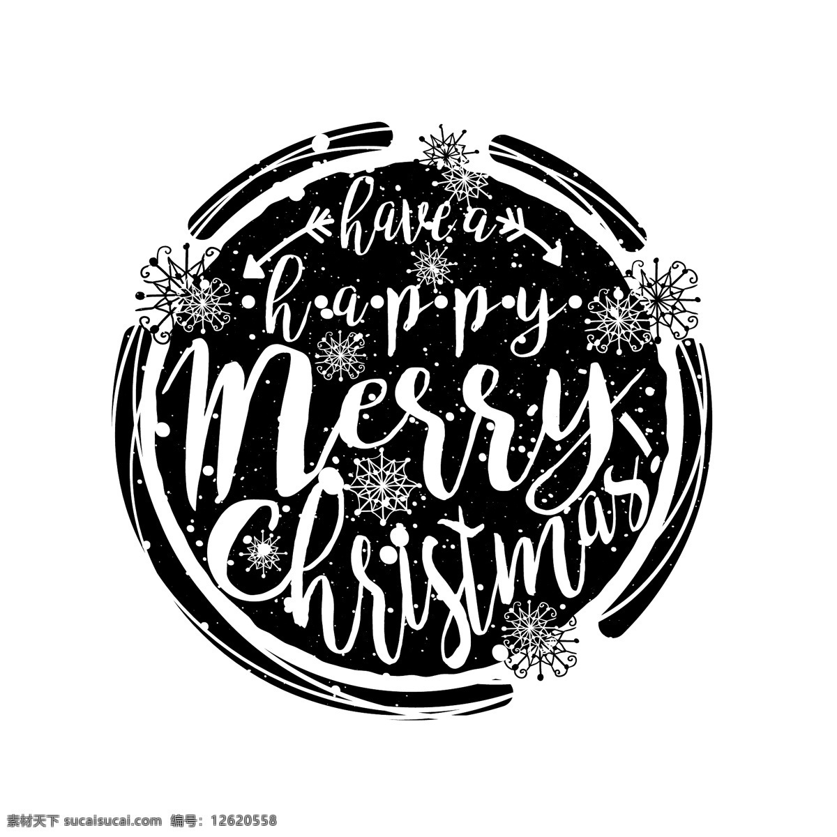 黑白 冬季 印刷 海报 卡片 插图 背景 矢量 抽象 黑色 轮廓 类型 手绘 雪花 圣诞节 圆形
