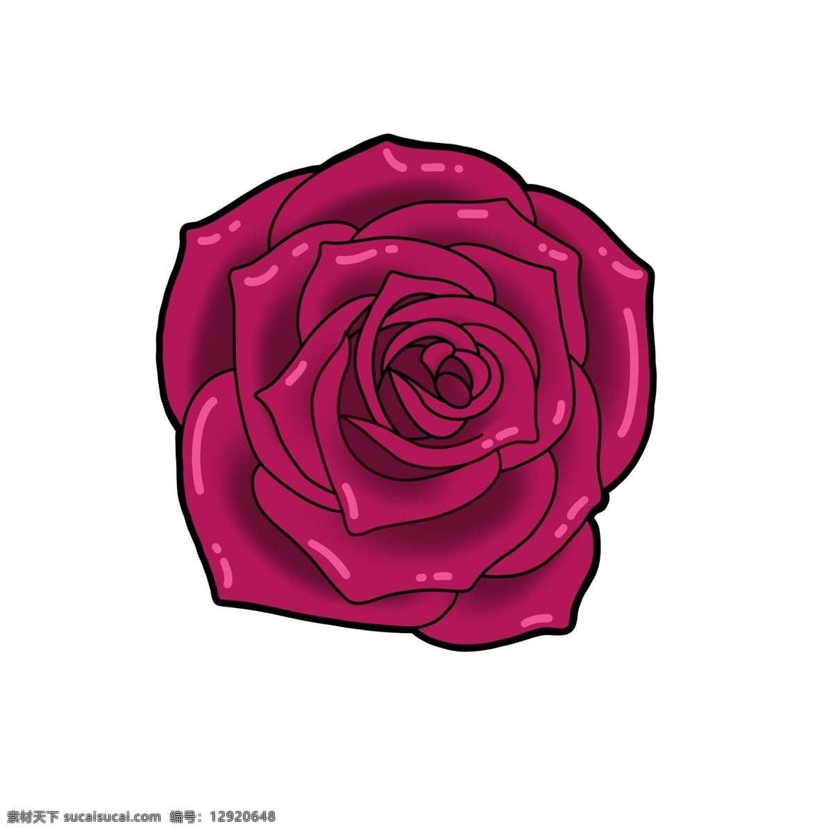 深 红色 简约 立体 玫瑰花 元素 玫瑰 花 微立体