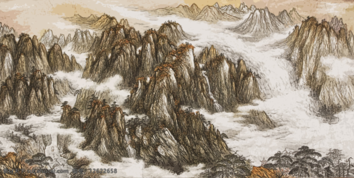 水墨山水 水墨画 中国 水墨 山水画 中国水墨画 风景 山水 工笔画 艺术 古典 绘画书法 文化艺术 风景画 古典水墨画 壁画 古典画 国画 山水国画 江南水墨画 书法 群山 远山 树林 水墨大山 绘画 美术 河流 河水 白雾 水雾 雾气 白云 云雾