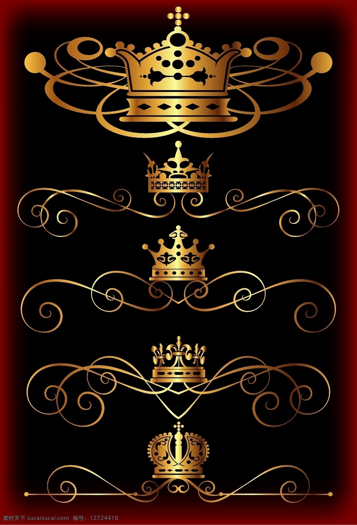 皇宫 高贵 皇冠 精致 流 线条 网页设计 标签 金色 流线条 矢量素材 设计素材