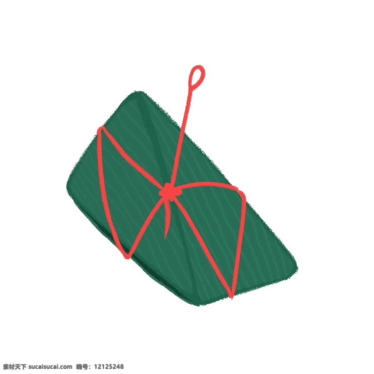 红丝带粽子 端午 节日 粽子 食物 绿色 手绘