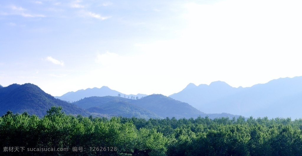 远山 中国山水 浙江 山脉 蓝天 春光 白云 自然风景 旅游摄影