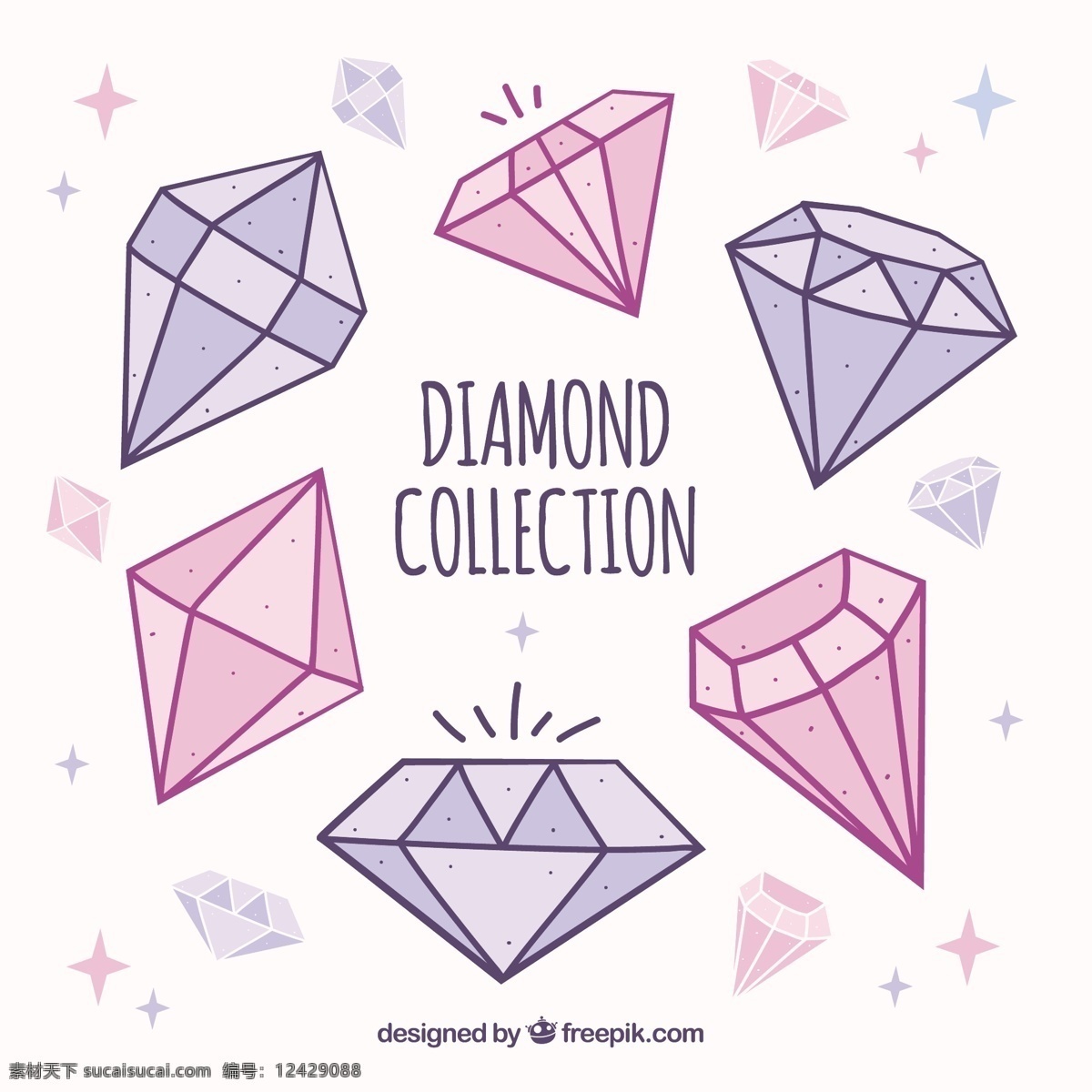 粉红色 紫色 色调 珍贵 宝石 手工 收藏 一方面 几何 粉红 手绘 形状 钻石 豪华 颜色 紫 珠宝 石材 几何形状 水晶 宝 明亮 画