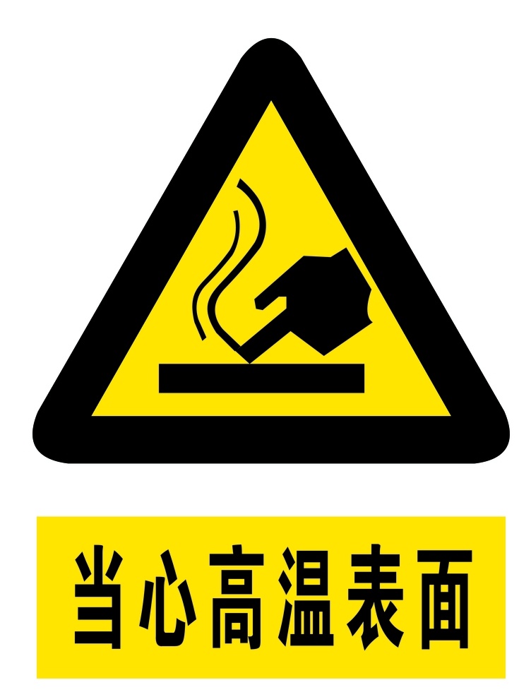 当心高温表面 注意 黄色标识 广告常用标识 常用标识 标识 标志图标 公共标识标志