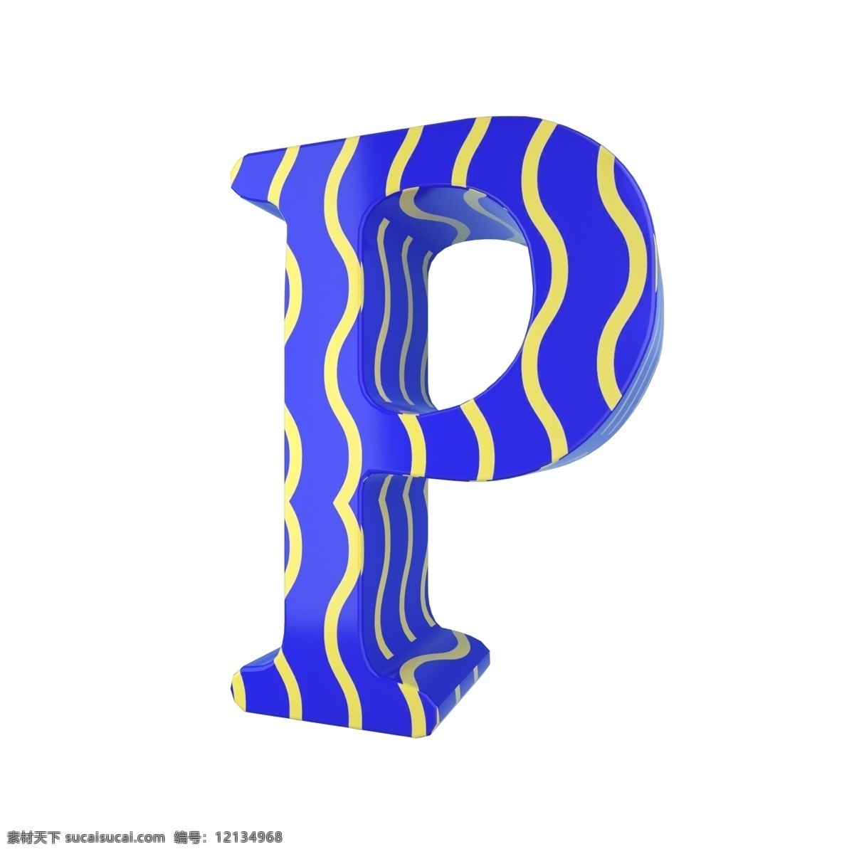 c4d 孟菲斯 风格 立体 字母 p 装饰 3d 孟菲斯风格 黄色 蓝色 创意字母 平面海报配图 电商淘宝装饰 字母p