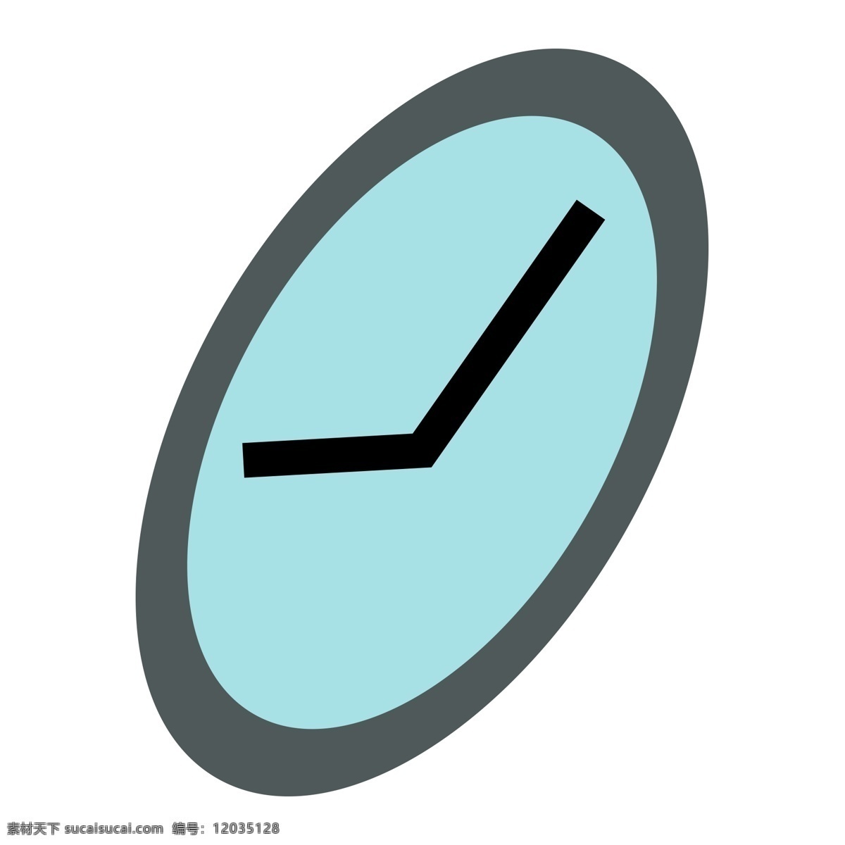 一个 圆形 蓝色 卡通 时钟 九 点 十 五 分 的卡 通 水蓝色时钟 免抠时钟图