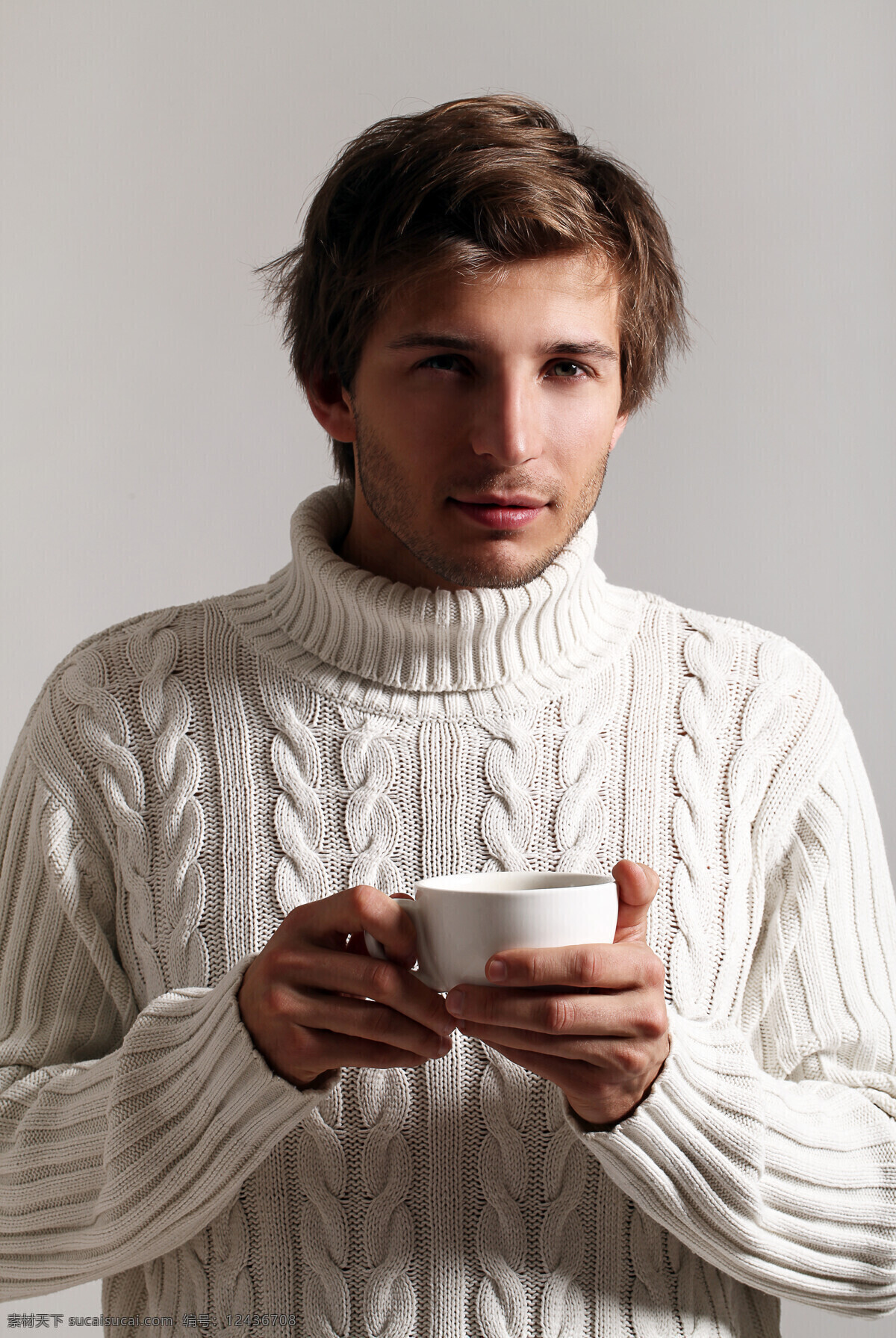 喝 咖啡 男人 外国男性 魅力男士 成熟男人 喝咖啡的男人 毛衣 男人图片 人物图片