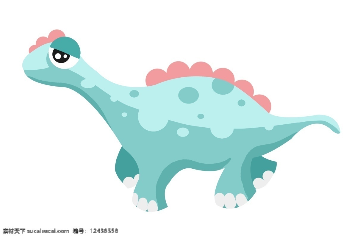 行走 小 恐龙 插画 绿色小恐龙 行走的小恐龙 可爱恐龙 生物世界 野生动物 恐龙插画