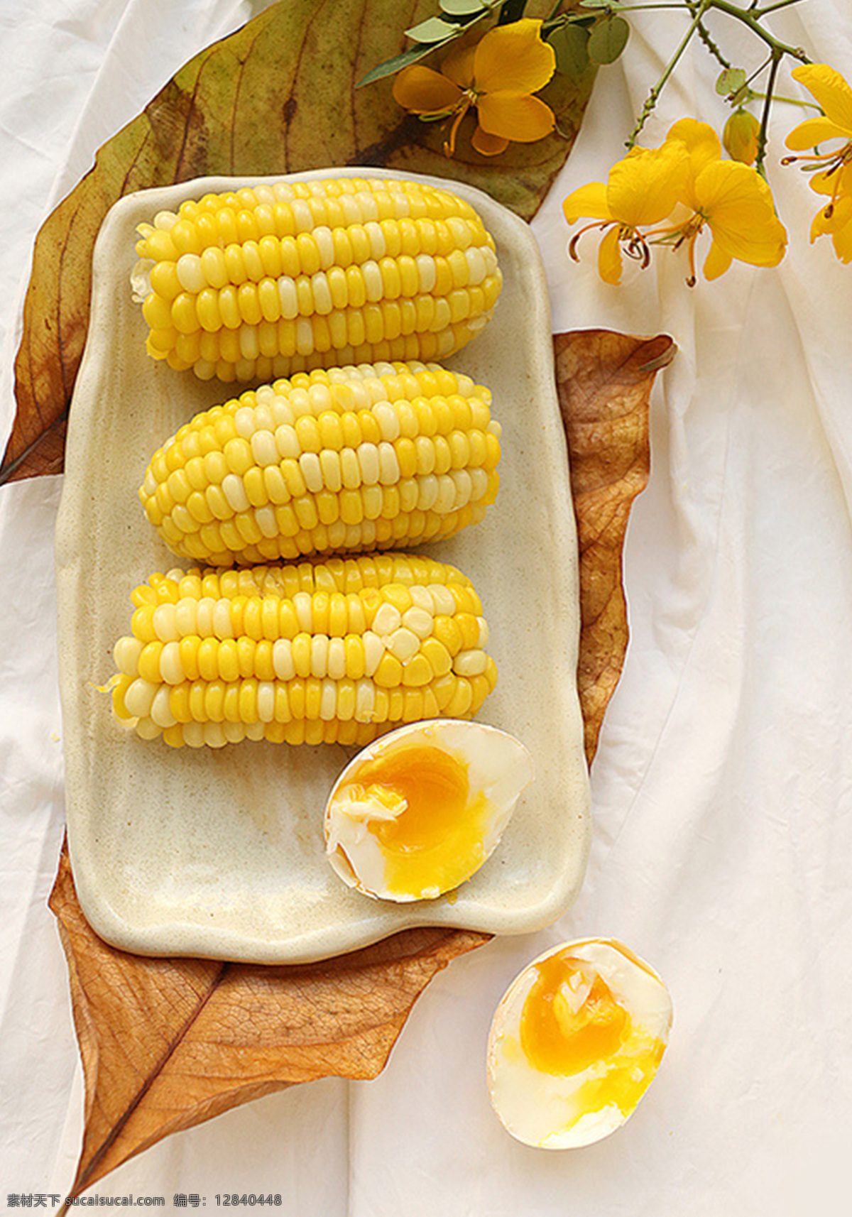 玉米 图 背景 鸭蛋 叶子 秋天 凄凉 美食 食品 背景素材