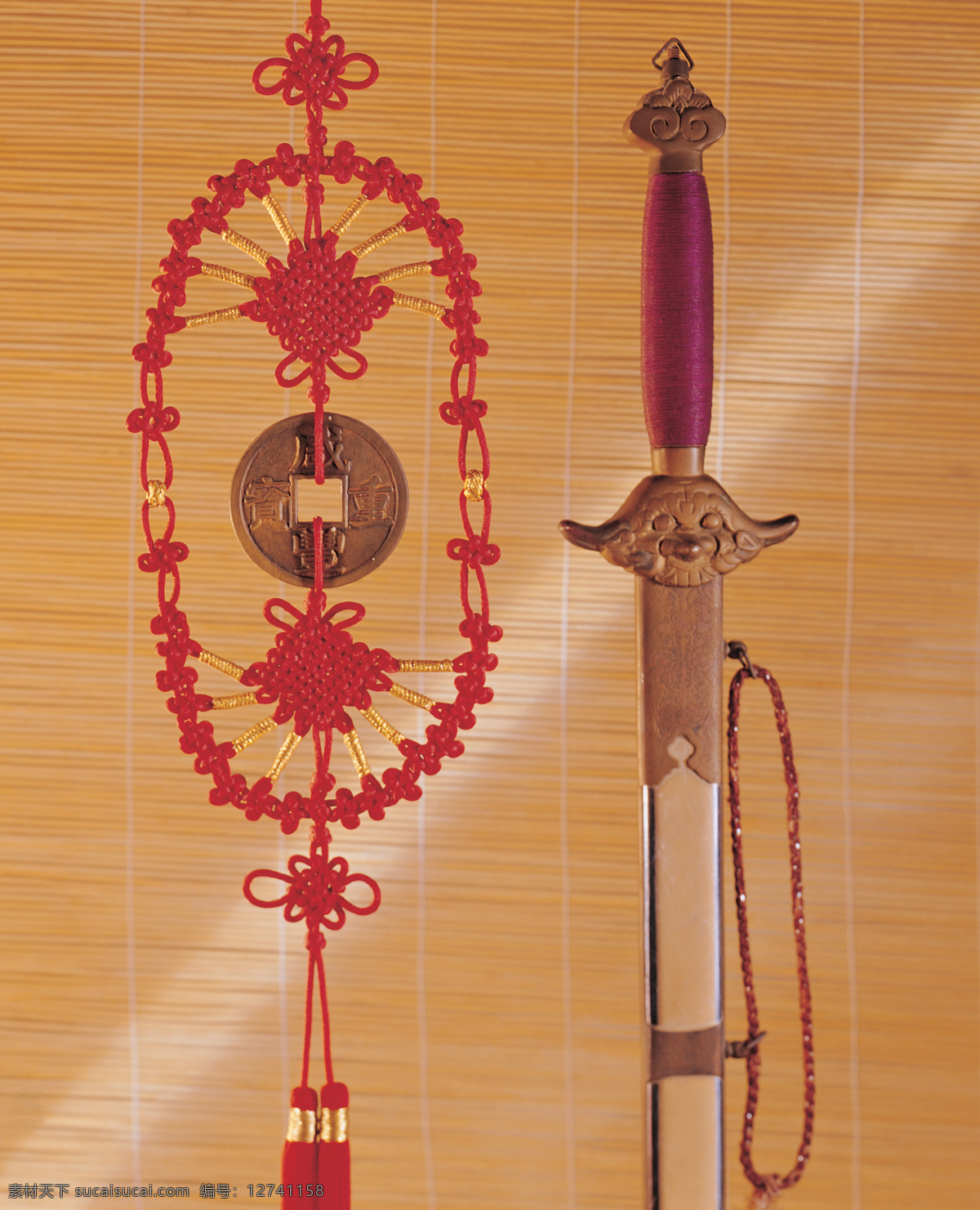 中国结 饰品 铜板 古 剑 文化艺术