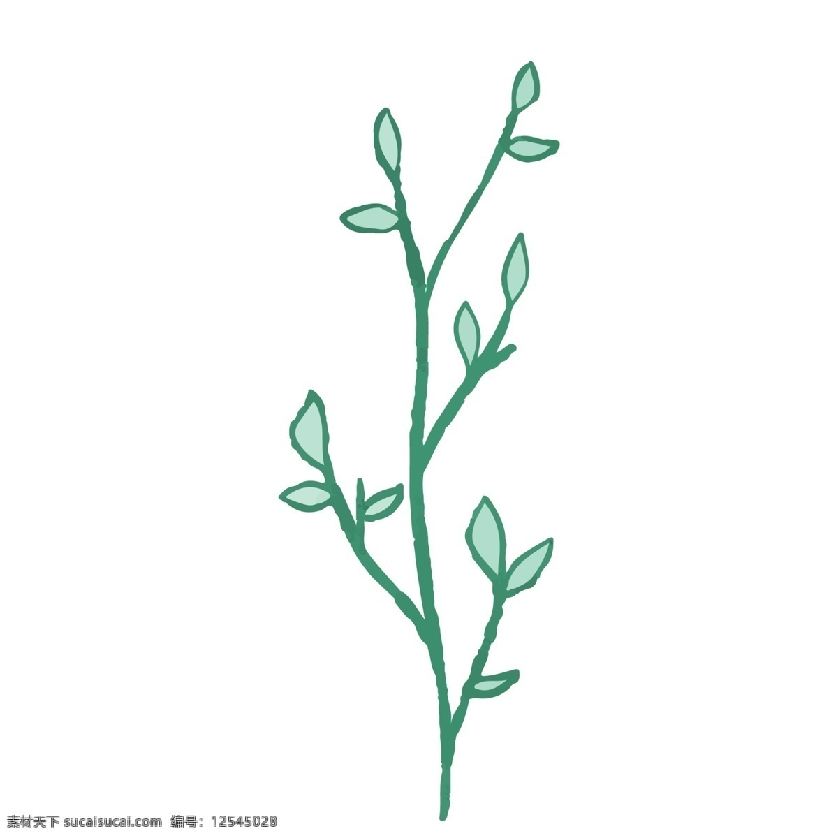 手绘 绿色植物 免 抠 图 卡通绿色植物 漂亮 绿色生态植物 清新空气 绿色的枝叶 免抠图