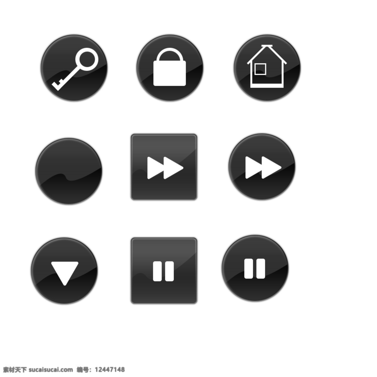灰黑色 按钮 网页 图标 分层 源文件库 网页素材 网页模板
