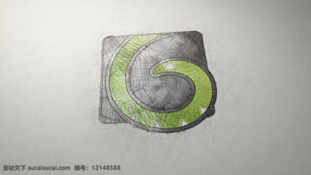 铅笔 素描 手绘 logo 动画 片头 简洁