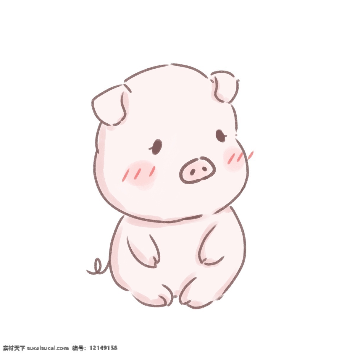 可爱 手绘 小 猪 宝宝 卡通 动漫 动物 小猪 猪年 猪宝宝 漫画 小动物 卡通形象 生肖 十二生肖