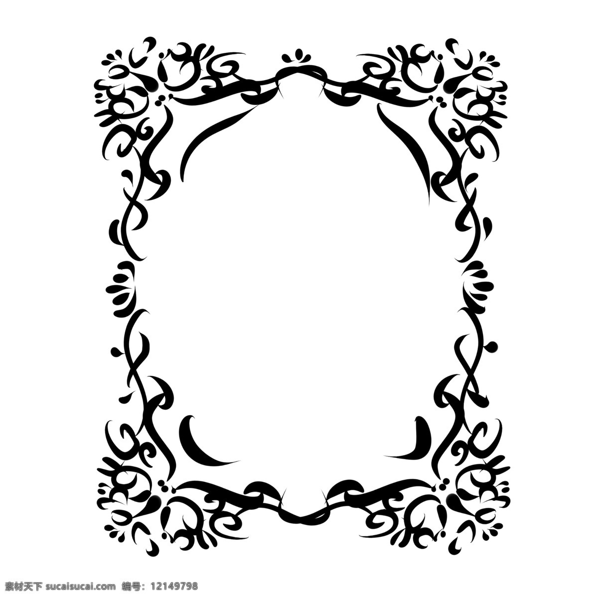 唯美 欧式 花边 插图 欧式花边 黑色 花纹