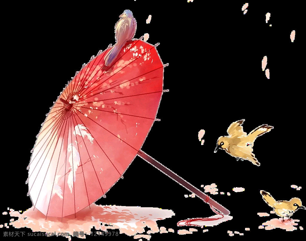 油纸伞 png素材 纸伞 日本纸伞 樱花纸伞 设计素材