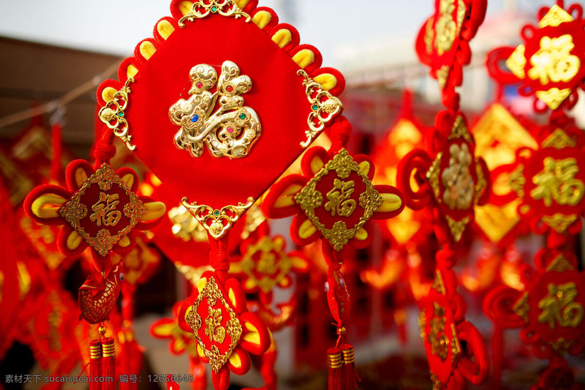 中国结 红色 福 香包 福气 中国风 喜庆 新年 流苏 春节 中国年 红火 文化艺术 节日庆祝