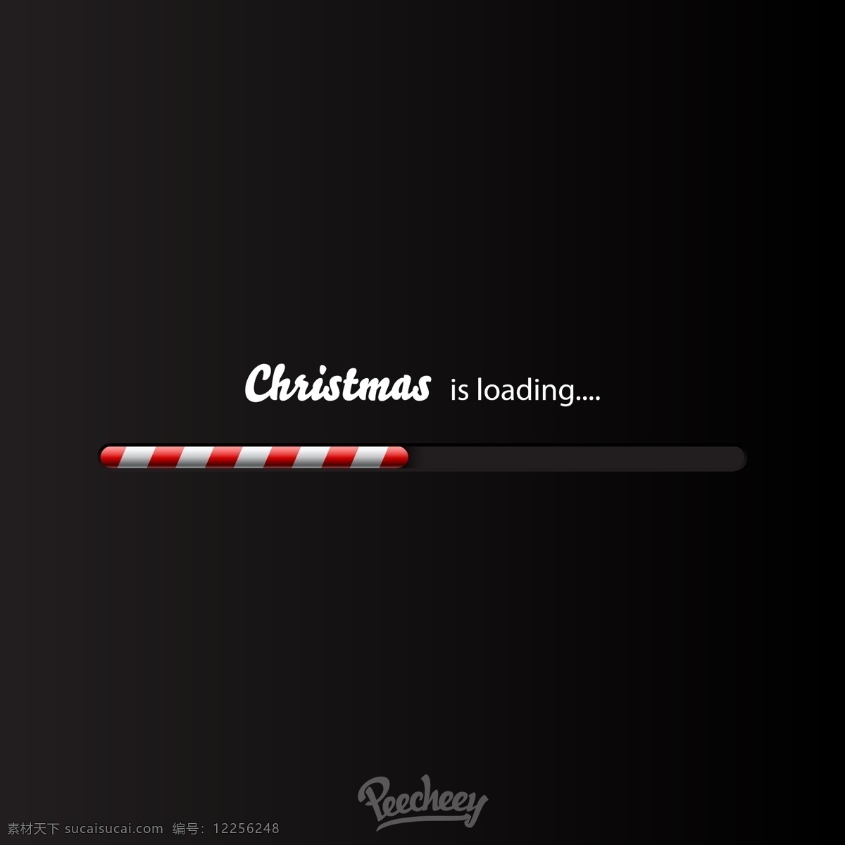 圣诞节加载杆 圣诞节 进度 长条 红白相间 黑色