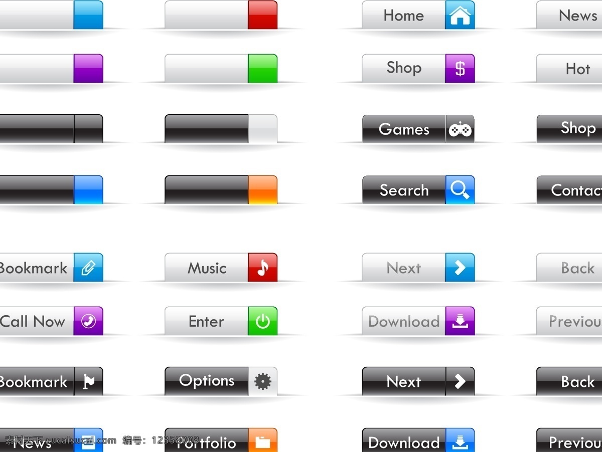 web 按钮 矢量 集合 网页 网页按钮 向量网设计 采集 收集 网页素材 其他网页素材