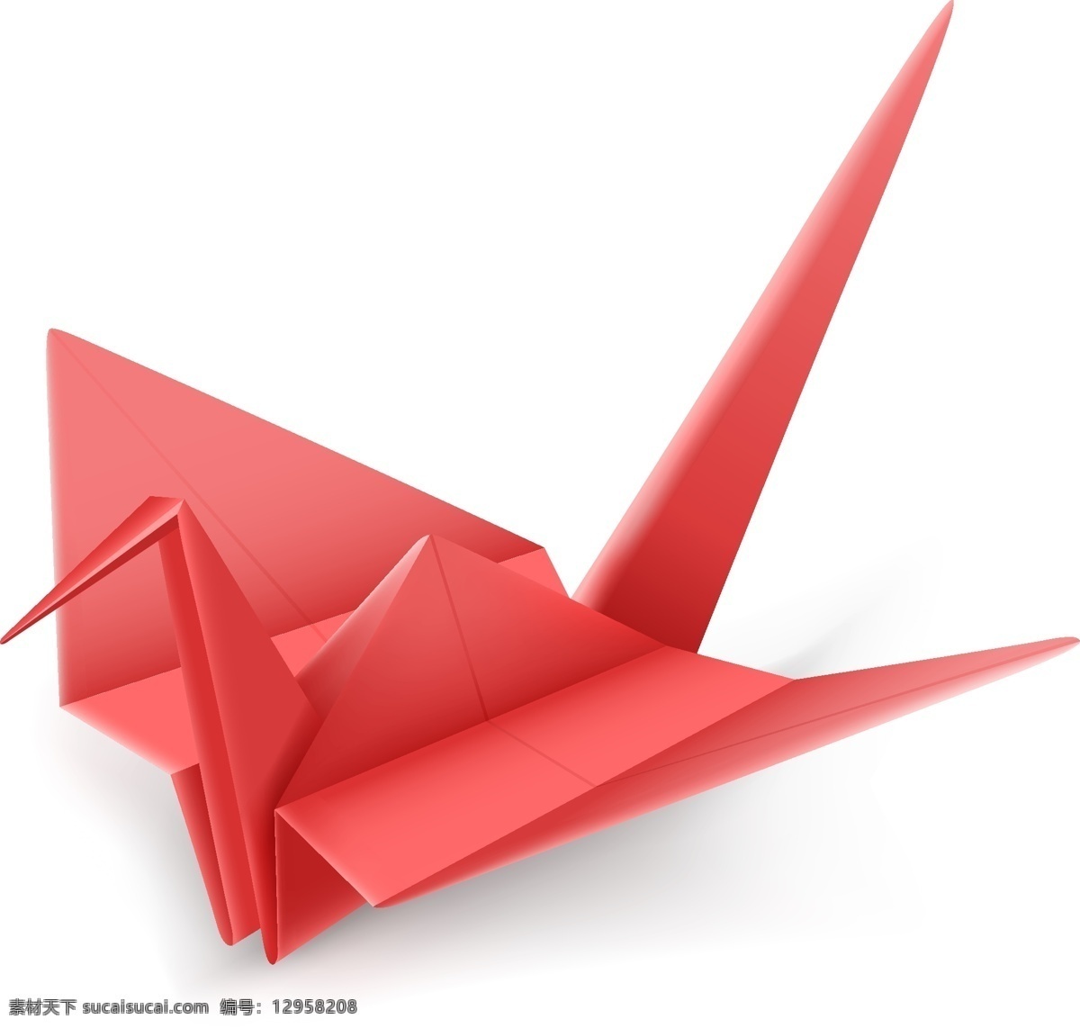 美丽 纸鹤 矢量 矢量图 手工 折纸 红鸟 其他矢量图