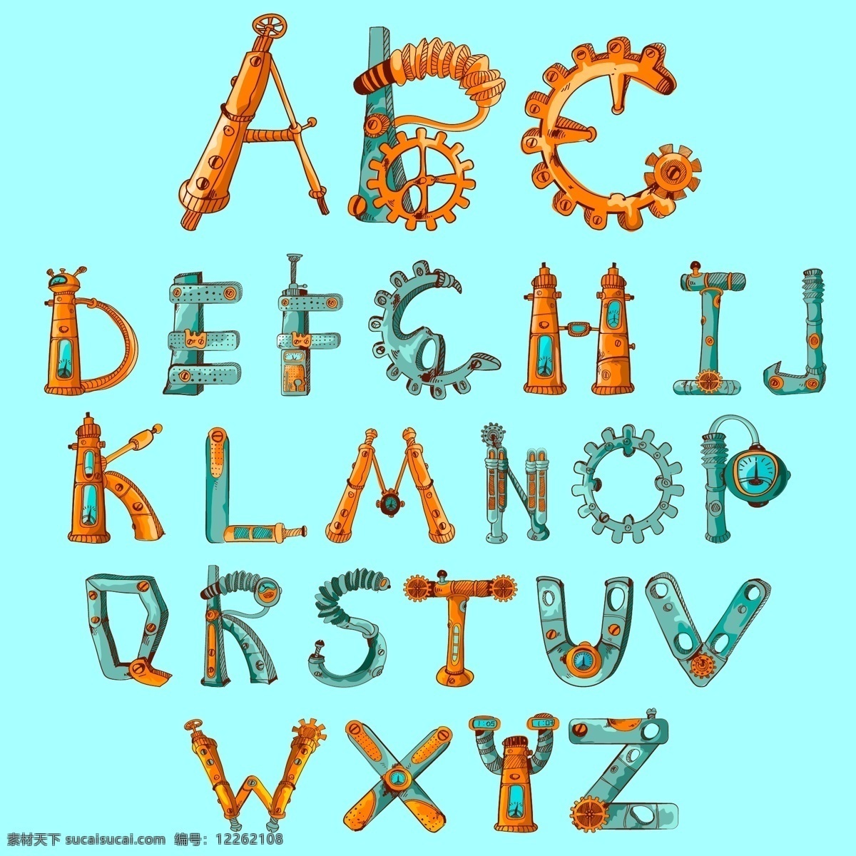 机械文字 英文字母 机械字母 设计素材 学习用品 大写字母 创意文字 文字设计 手绘字母 英语 背景图片 学生用品 生活百科