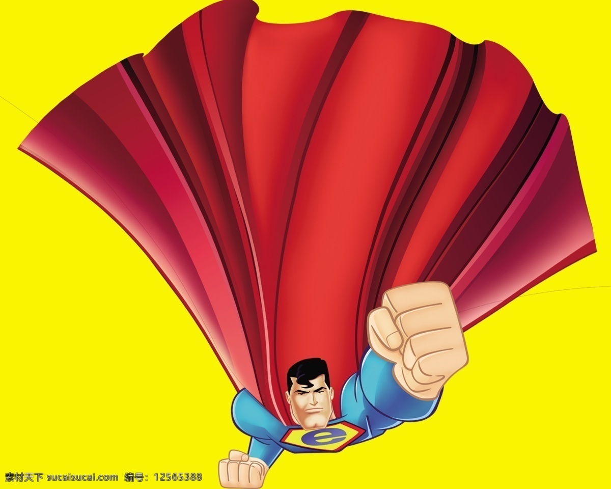 超人 男超人 飞人 飞翔 男手臂 红色