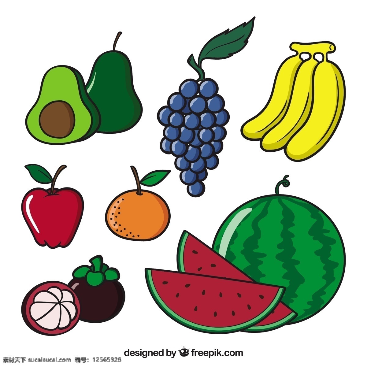 美味 水果 插图 几个 美味的 水果插图 矢量素材