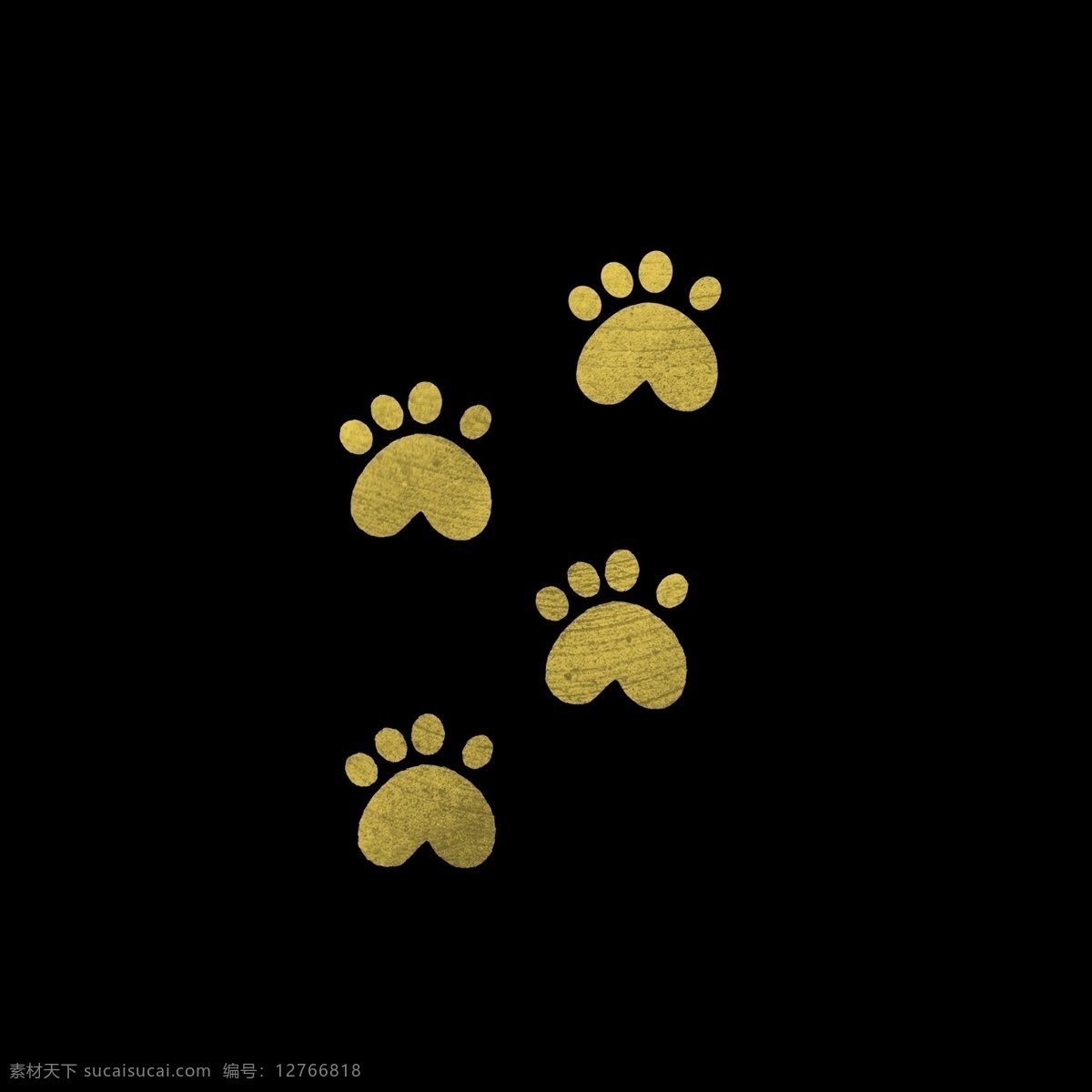 黄色 痕迹 狗 脚印 狗狗 脚丫子 脚丫形状 卡通 简单 简约 简洁 动物脚 几何形状 小狗脚印