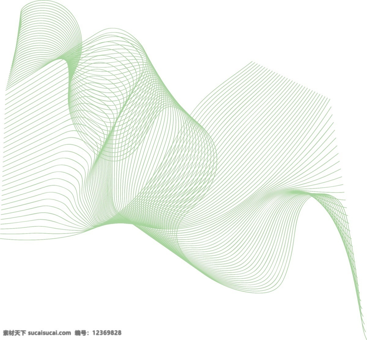 唯美 绿色 曲线 图案 元素 几何线条 渐变 抽象 几何 线条 框 炫彩 动感 彩色 酷炫 波纹 梦幻 波浪纹