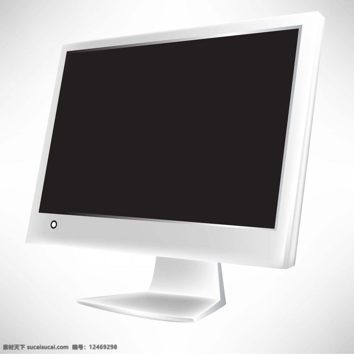 白色 外 框 电脑 显示器 矢量 按钮 底座 开关 外框 液晶 矢量图 其他矢量图