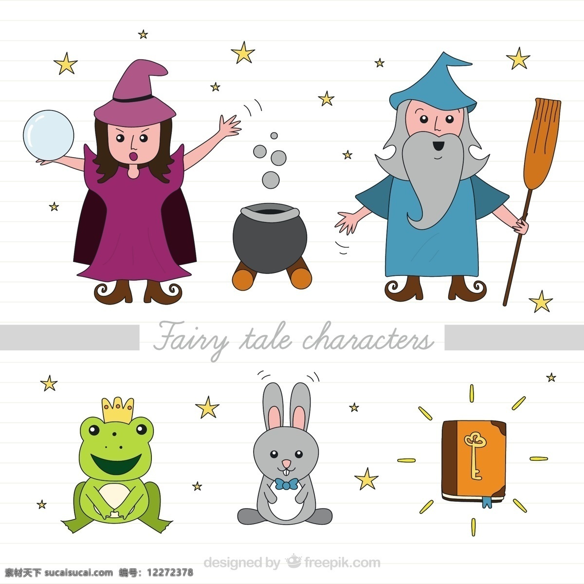 童话故事人物 人 书 儿童 卡通 人物 龙 公主 钥匙 城堡 兔 国王 魔术 童话 英雄 卡通人物 青蛙 兔子 幻想 白色