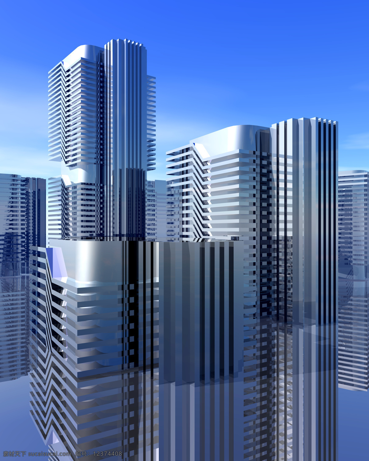 城市 城市高楼 大厦 倒影 高楼 环境设计 建筑 建筑设计 城市景 景色 写字楼 效果图 蓝色 家居装饰素材