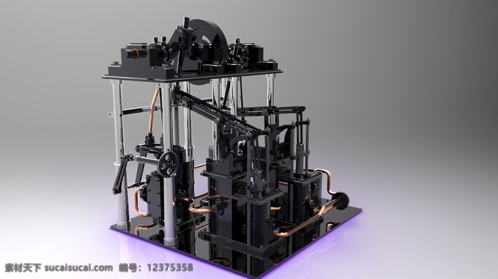 芡实 梁 机 步 发动机 蒸汽 发明家 3d模型素材 其他3d模型