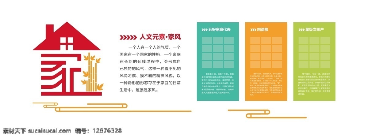 家文化 家文化墙 文化墙 社区 社区文化墙 人文家风 分层