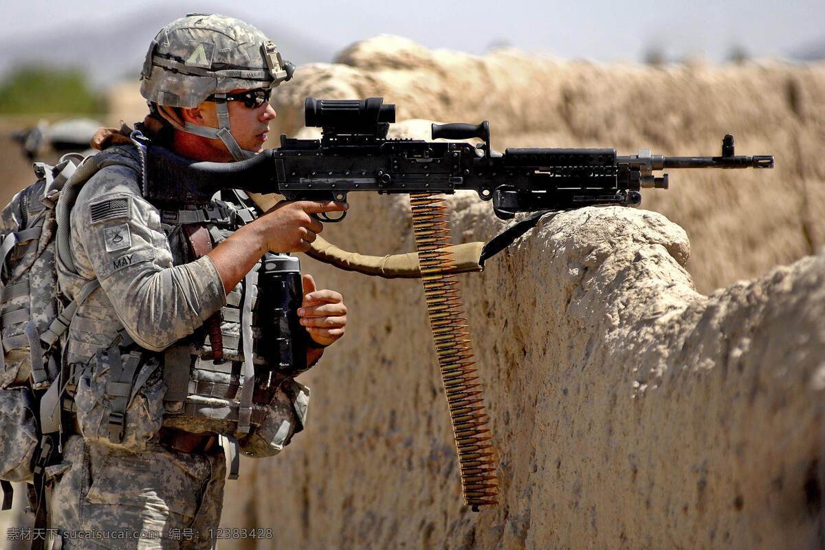 士兵 美军 陆军 机枪 阿富汗 军事 职业人物 人物图库