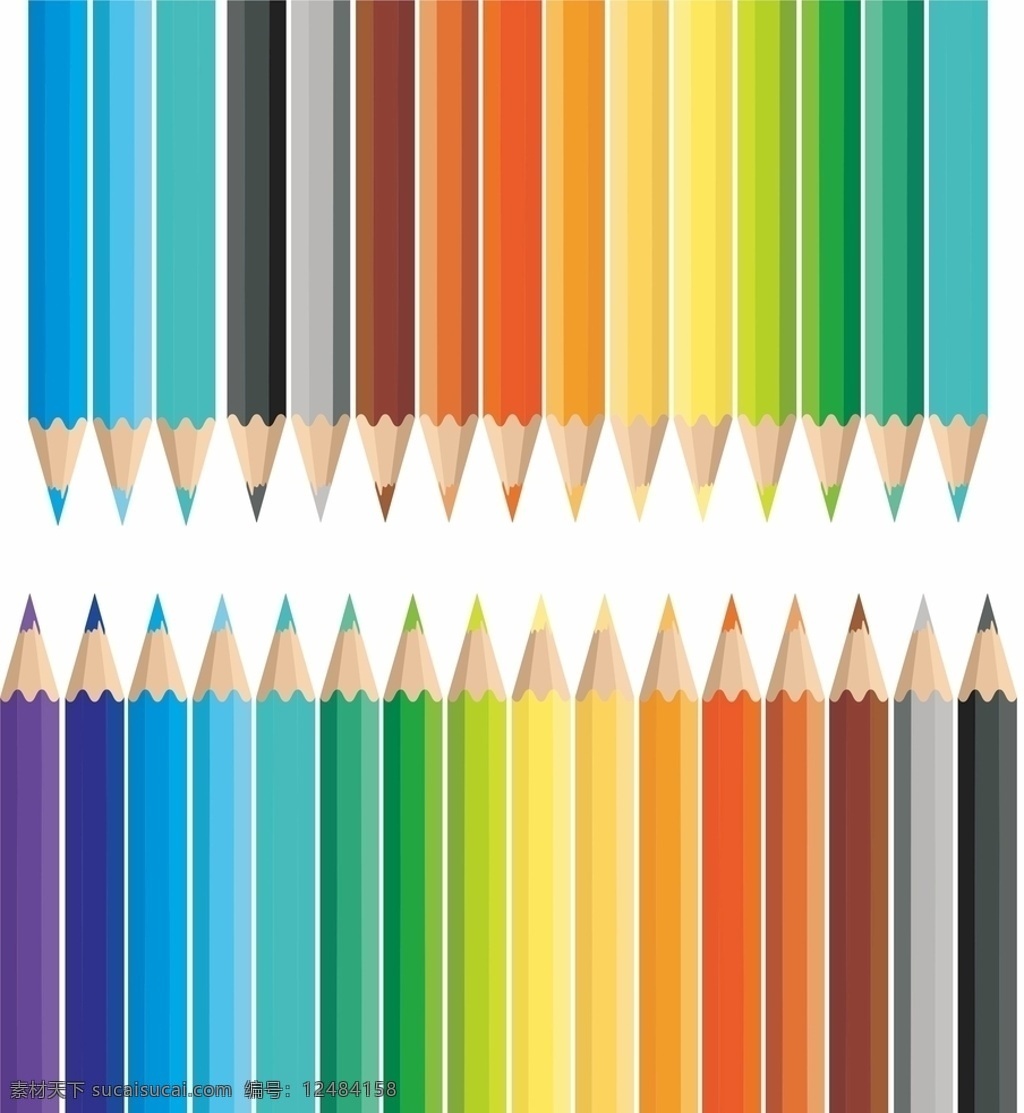 彩色 多彩铅笔 设计矢量素材 矢量素材 矢量图 设计素材 创意设计 五彩 多彩 炫彩 缤纷 鲜艳 艳丽 文具 七彩
