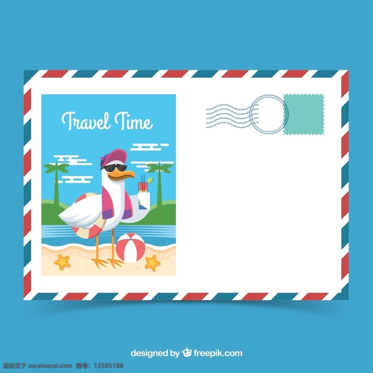 创意 度假 海鸥 明信片 鸡尾酒 旅游 椰子树 大海 饮料 岛屿 沙滩 海星 沙滩球 名片卡片