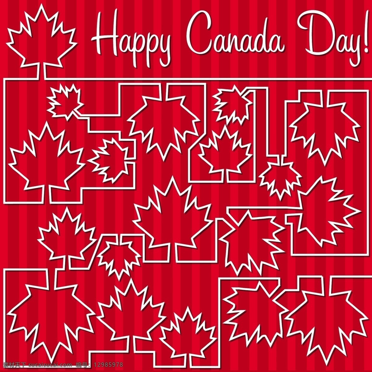 枫叶 迷宫 加拿大 国庆节 快乐 卡 矢量 格式 矢量图 日常生活