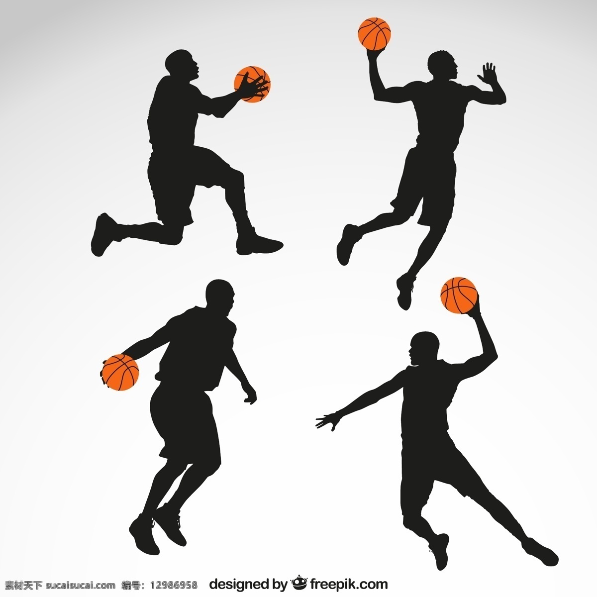 篮球 运动员 剪影 ai格式 含 预览 图 关键字 男子 运动 人物 矢量图... 白色
