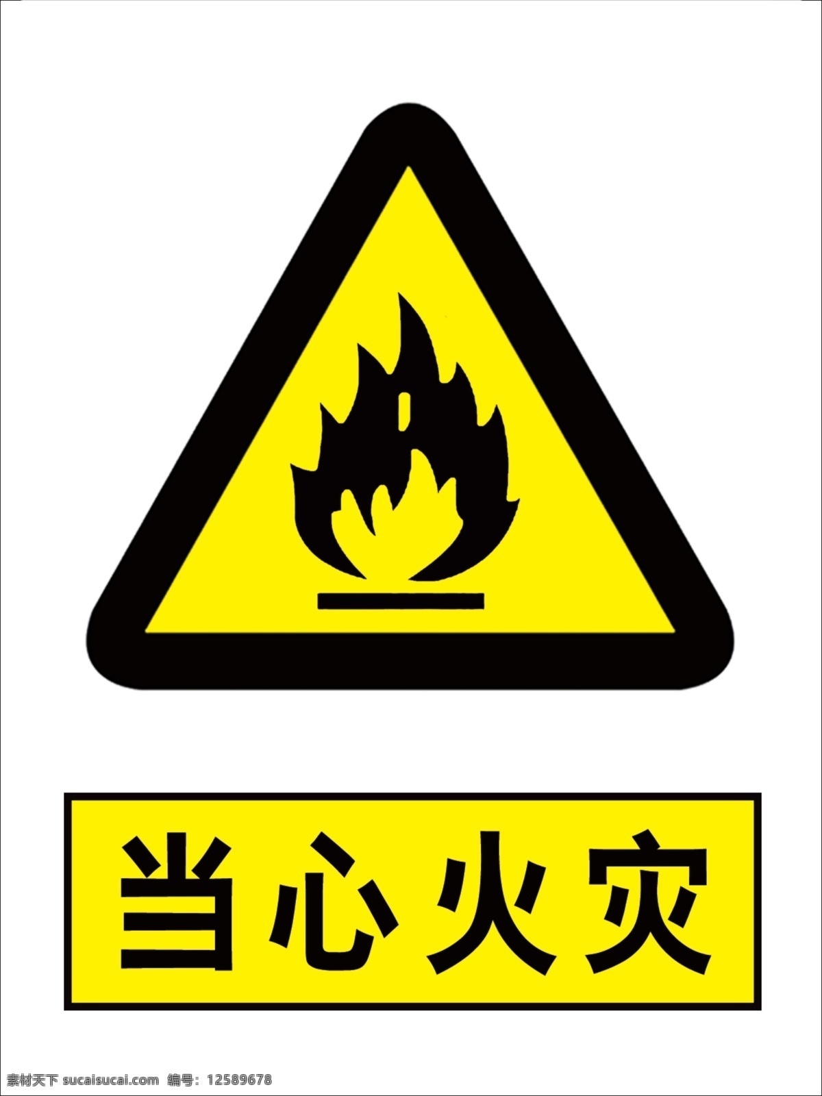 当心火灾 标识牌 标识 警示牌 警示 分层