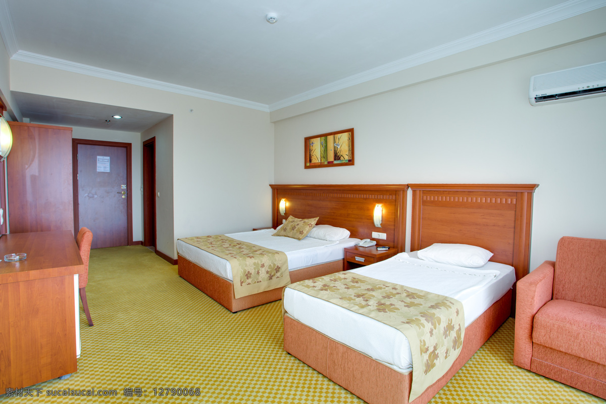 简洁 旅店 卧室 时尚 室内设计 床 效果图 环境家居 灰色