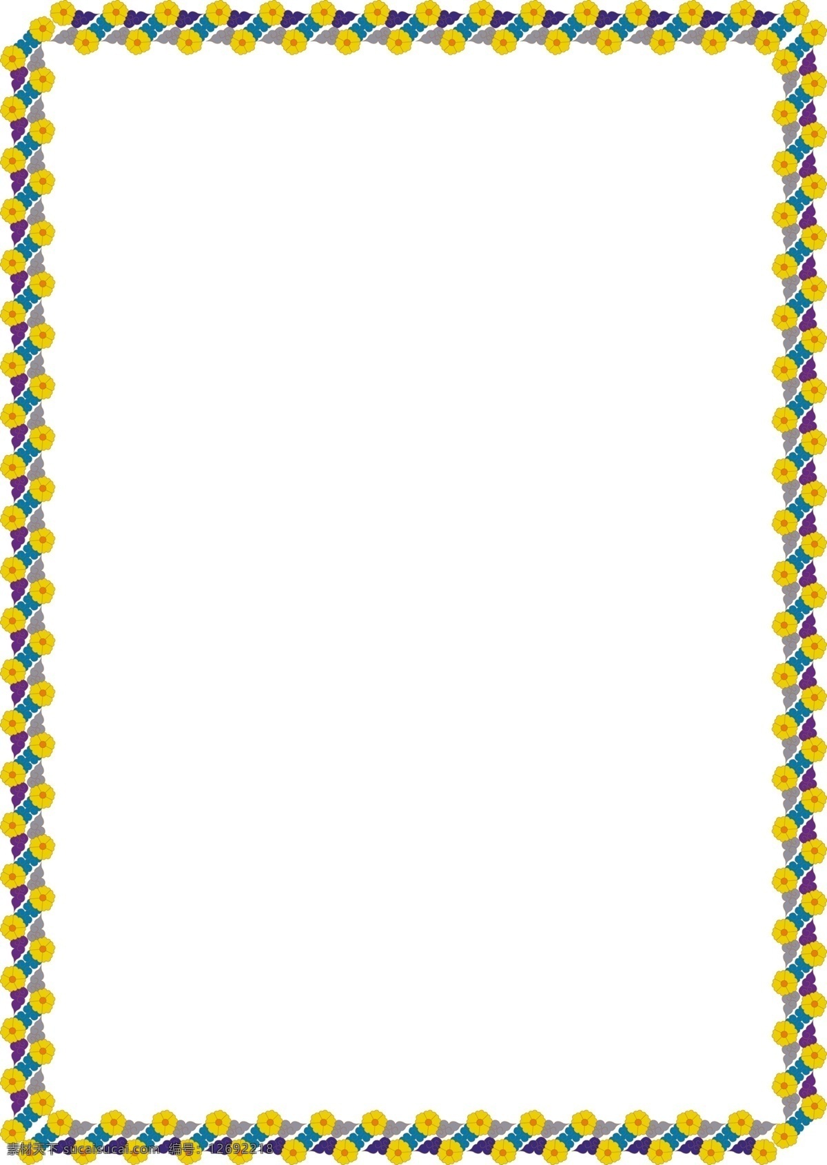 黄色 小花 边框 边框素材 花型设计 家纺素材 个性 花边 psd源文件