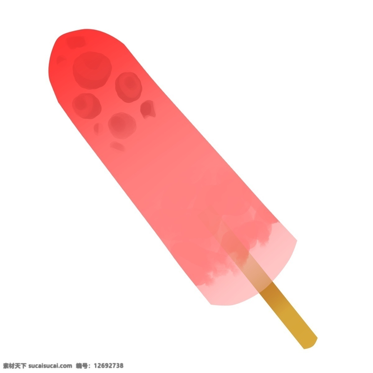 西瓜 冰淇淋 插画 红色 夏季 水果