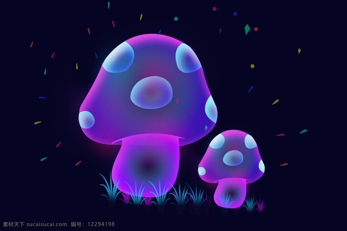有毒 菌类 幻想 之光 渐变 蘑菇 炫 光 简洁 炫光 元素 透气 唯美 幻想之光 小草 荧光 叠加 真菌 发光 高光 创意素材 设计元素