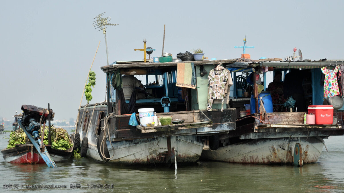 船屋 船 渔船 小船 越南 江河 水果船 商船 人文景观 旅游摄影