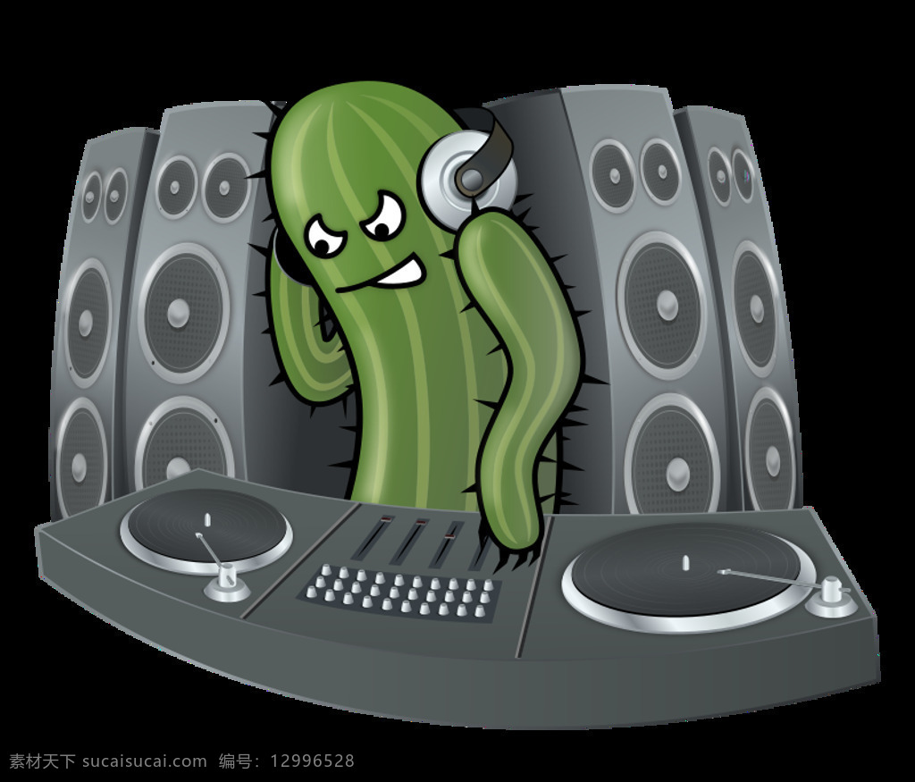 dj 仙人掌 扬声器 音乐 混合 upload2openclipart 插画集