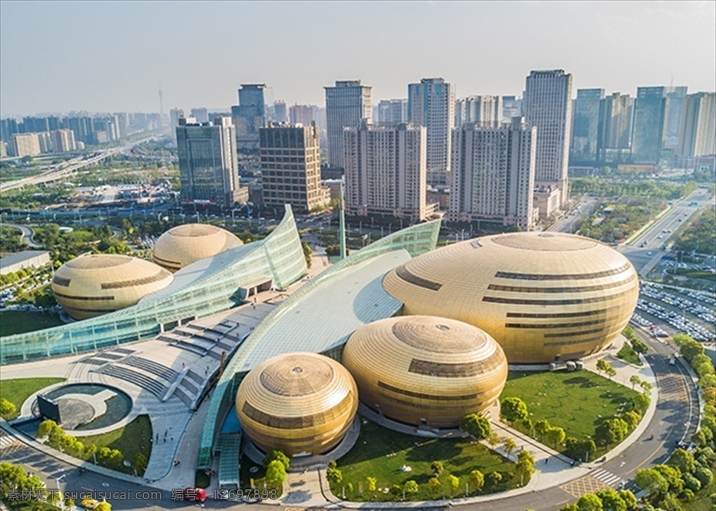 郑东新区 艺术中心 鸟瞰图 郑州 俯视 东区 建筑园林 建筑摄影