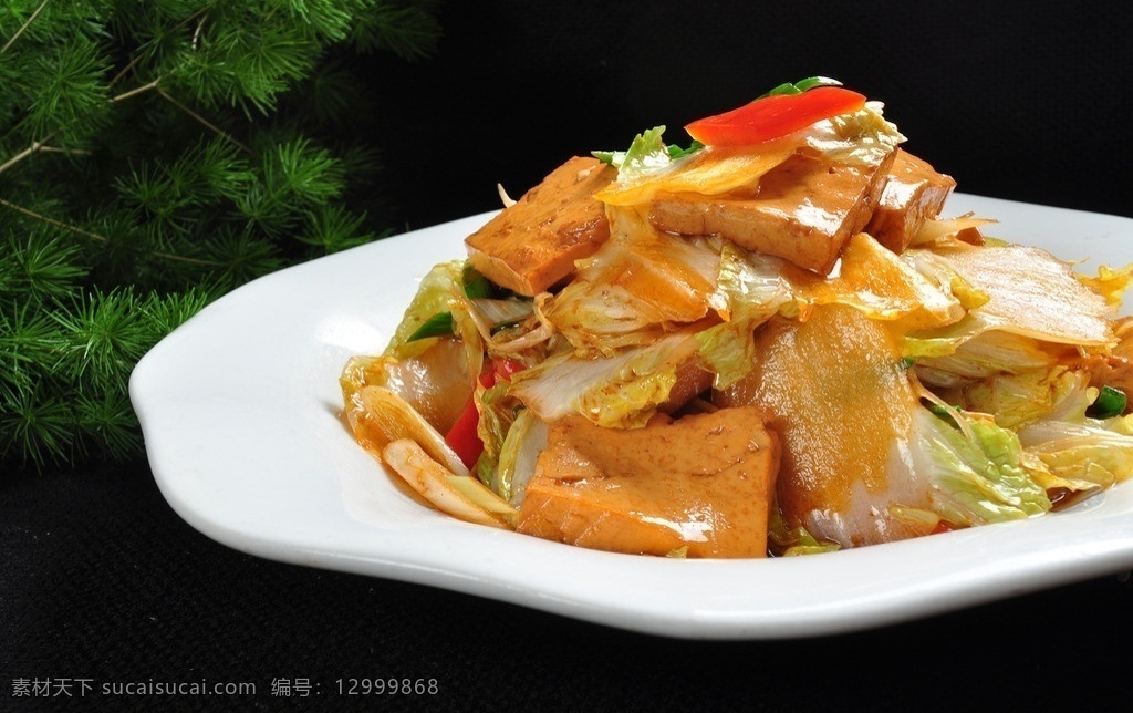 蒜苗 白菜 烧 榆林 豆腐 榆林豆腐 蒜苗豆腐 白菜豆腐 烧豆腐 传统美食 餐饮美食