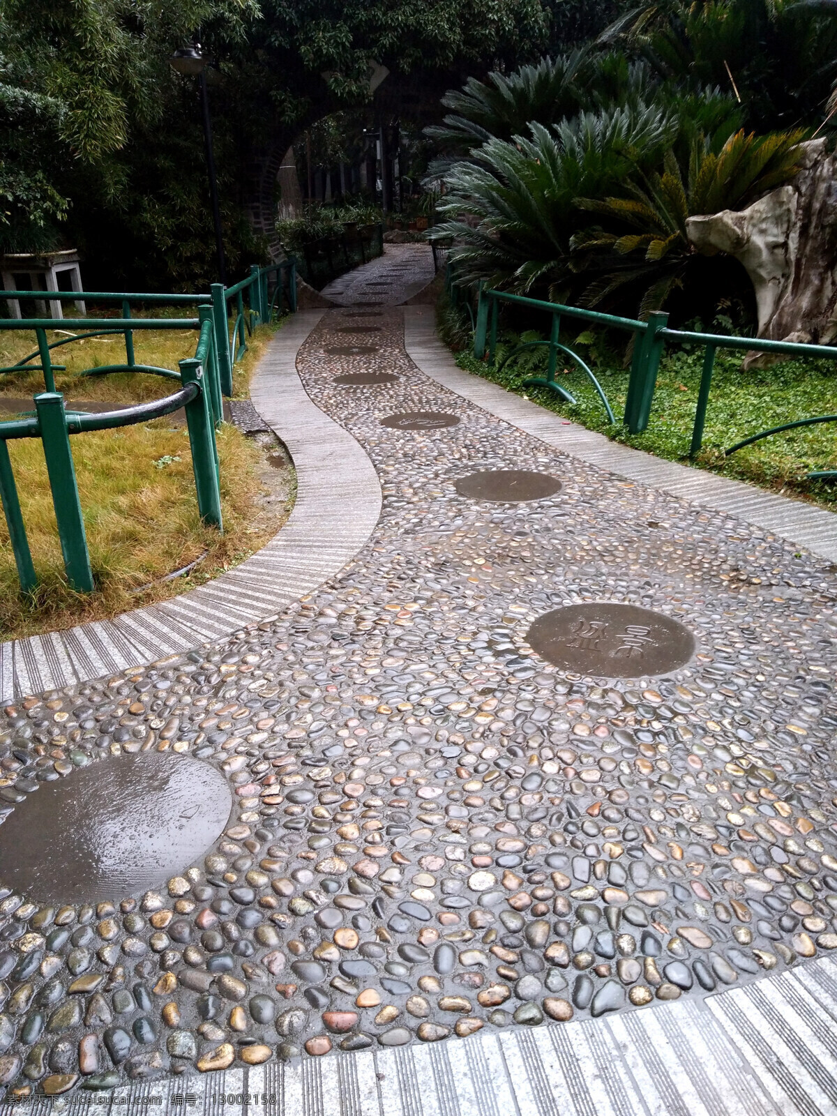 四川成都 人民公园 鹅卵石路 休息 石头小路 蜿蜒 线条 绿色 旅游风景 旅游摄影 国内旅游