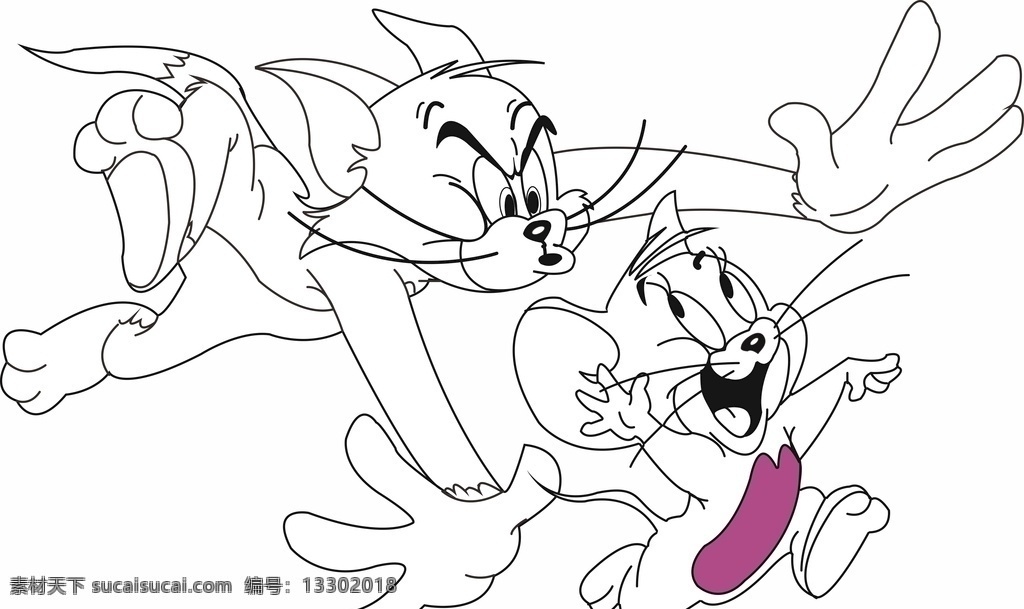 猫和老鼠 卡通 动漫 矢量图 猫 老鼠 分层原图 可修改 矢量图标 动漫动画 动漫人物